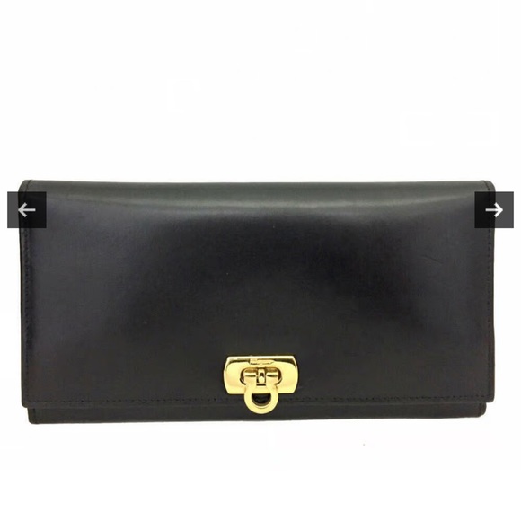 Salvatore Ferragamo Handbags - Salvatore Ferragamo Gancini Logo Plaque Continental Black LEATHER WALLET